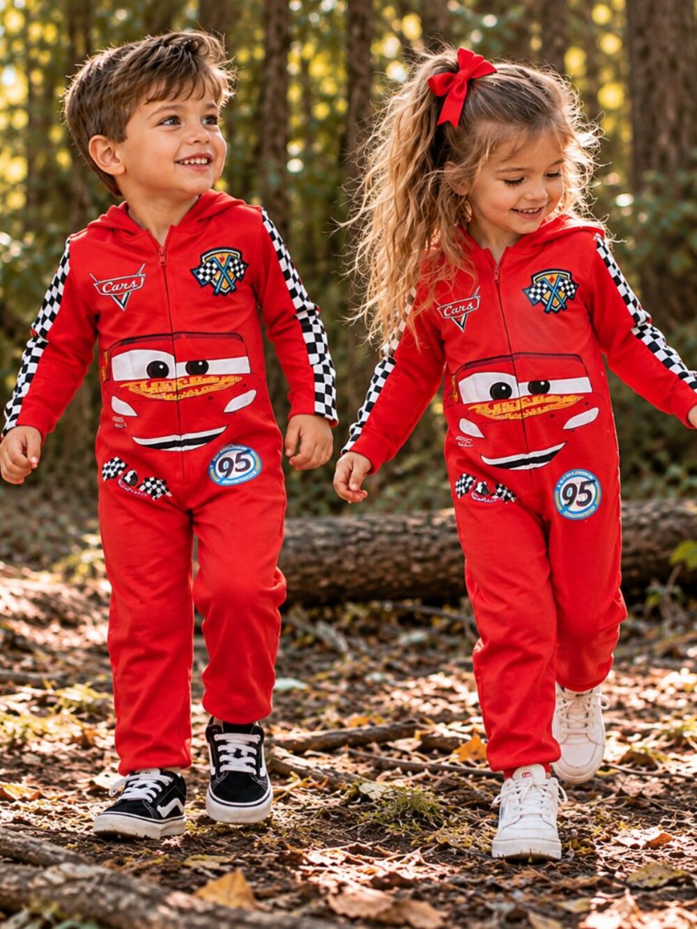 Disney Pixar Cars Lightning McQueen Cosplay Hooded Jumpsuit 3T One Piece 95